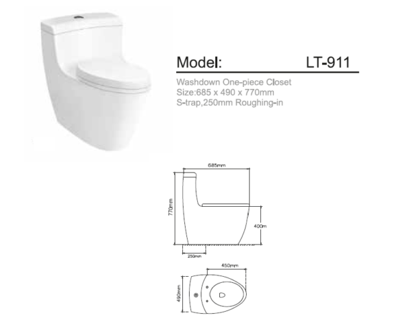 توالت فرنگی | لوتوس مدل LT-911