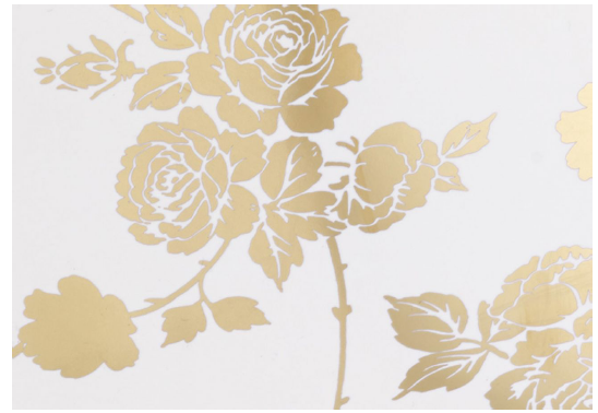 طرح کاسه روشویی گلدار طلایی bathco