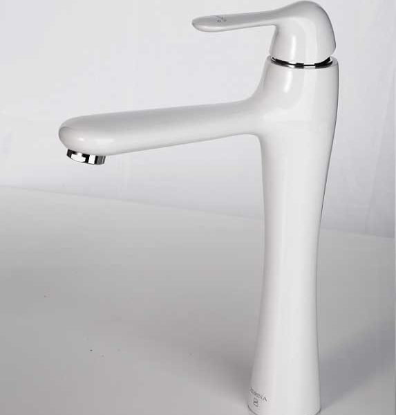 هودین شیر دستشویی پایه بلند سفید مدل لیون